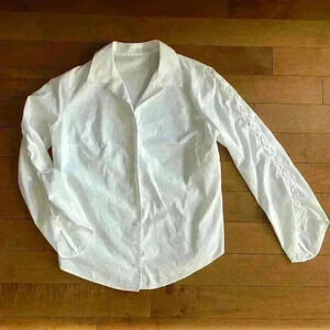 Anne Fontaine |  Classic white button down with woven sleeves size 44